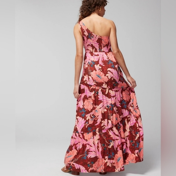 Soma Dresses & Skirts - Soma Pink One Shoulder Sundress Resort Wear SomaWoven One Shoulder Maxi New